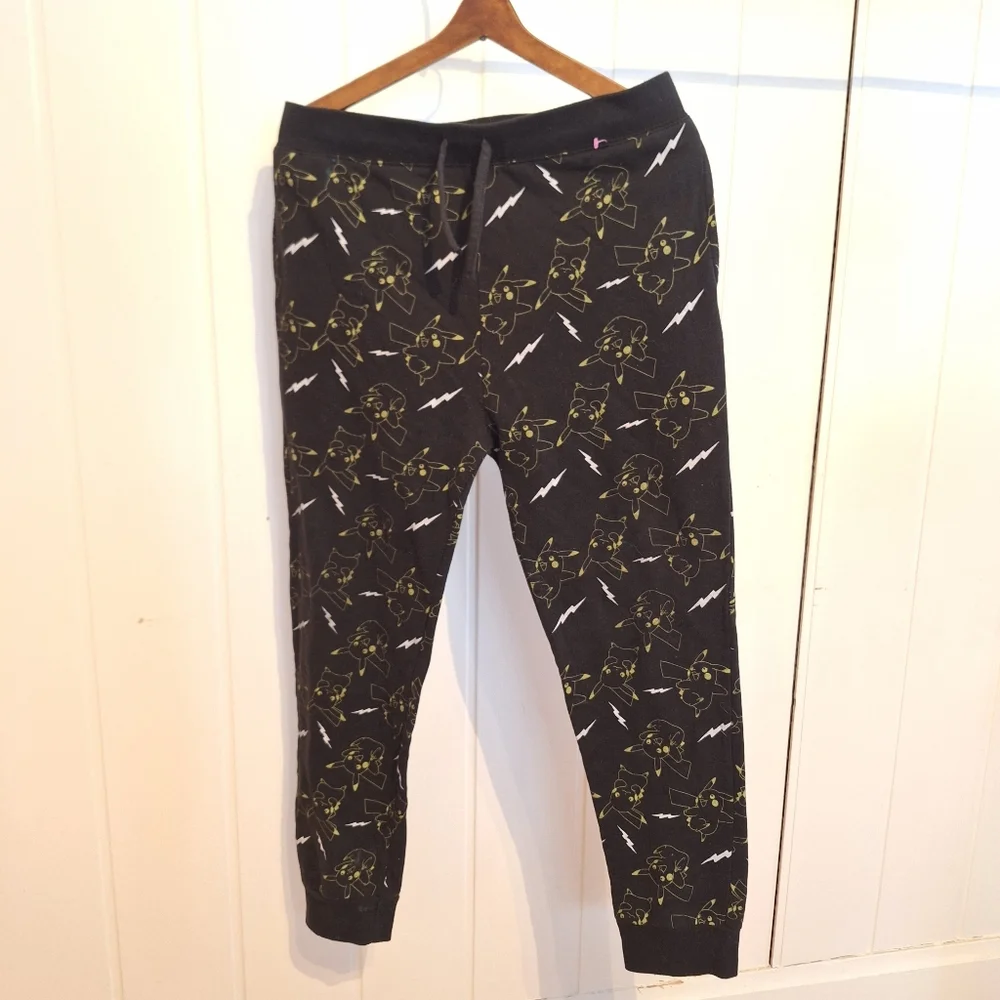 Pokémon Black Pikachu Sweat Drawstring Pants Youth Sz XXL Very Good Condition - Picture 3 of 4